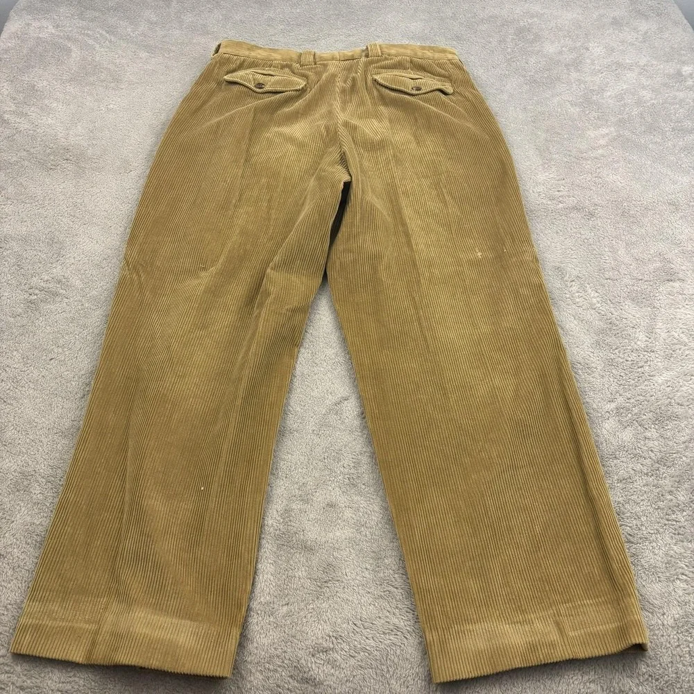 VTG LL Bean Corduroy Natural Fit Pants Mens 34x30 Tan Baggy 90s Skater Gorpcore‎